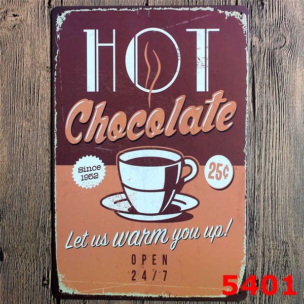 

coffee sign wall metal chocolate decor vintage craft art iron painting tin poster cafe shop bar club home decorate