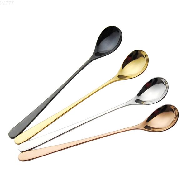 

eco-friendly kitchen accessories 4color 18 /10 stainless steel long handle ice cream spoon set 8