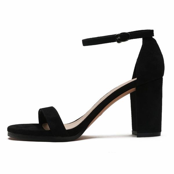 

sandals gladiator summer office high heels shoes woman buckle strap pumps casual women plus size open toe n0085, Black