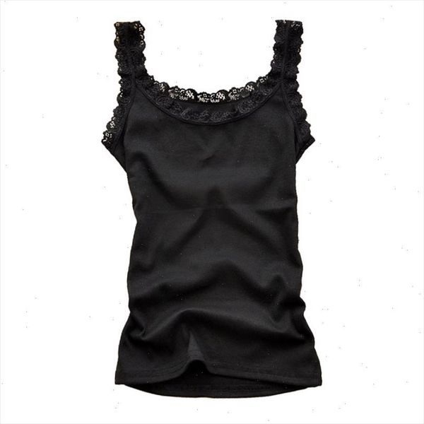 

2021 new fashion camisole women girl summer lace tank sleeveless bodycon temperament summer t shirt vest, White