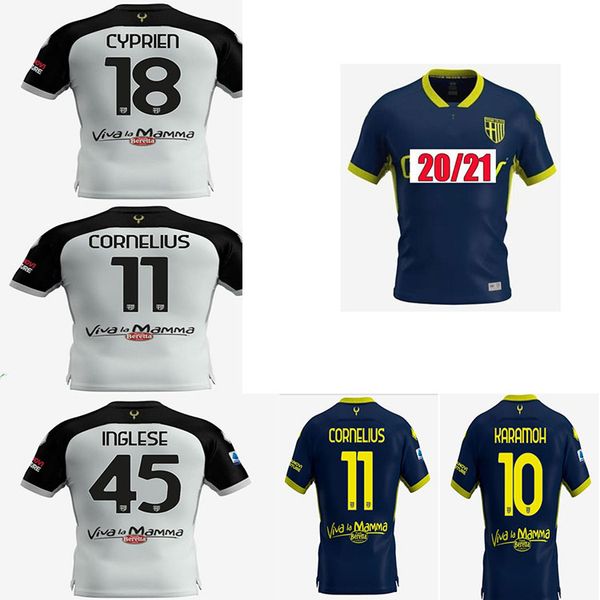 

new 20 21 parma football shirt 20 home away third place darmian gervinio ingelsekuko karamoh kongliaus jersey uomini2020 2021 uniform footba, Black;yellow