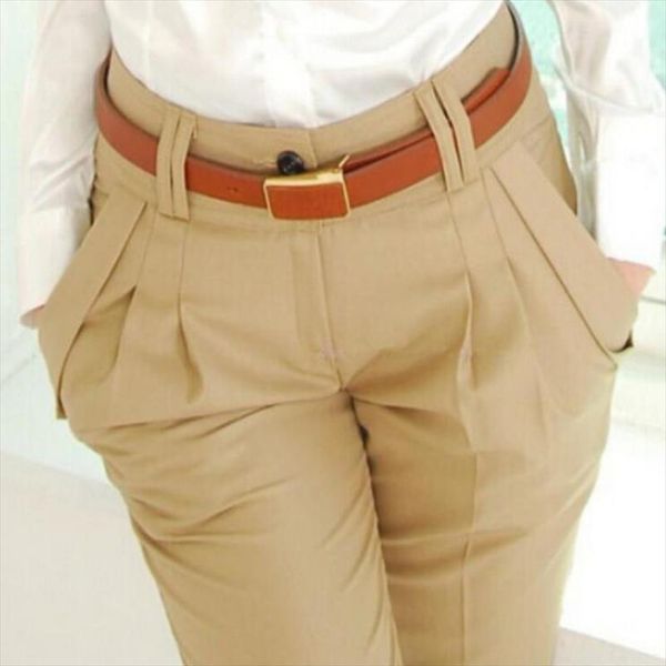 

new fashion spring summer autumn women pants high waist casual pants ladies elegant silm plus size women, Black;white