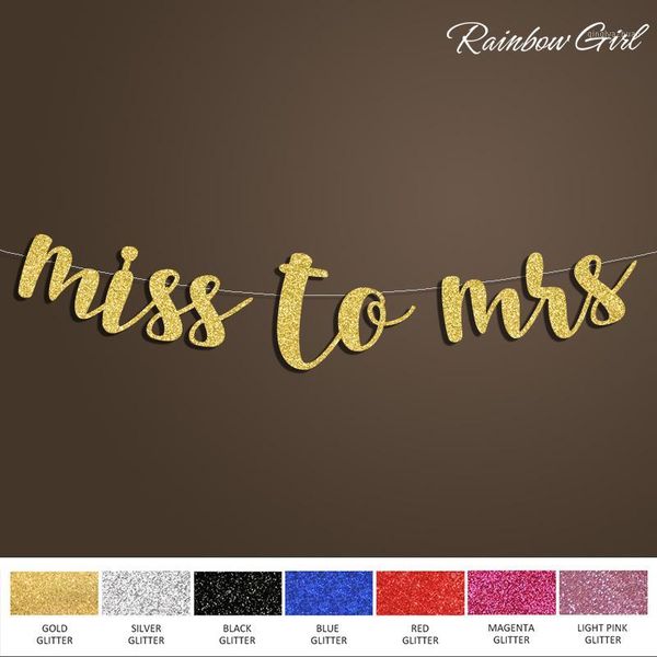 

miss to mrs banner,bridal shower sign backdrop,bachelorette/anniversary/gold glitter wedding party decorations supplies1