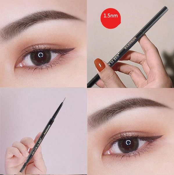 

auto rotate 6 colors makeup double eyebrow pencil brow pencil crayon ebony soft brown dark brown medium brown chocolate ing