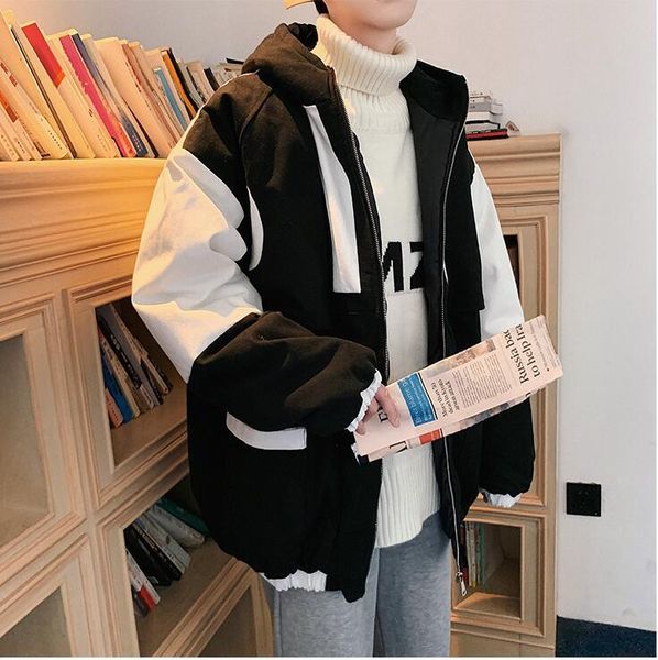 

2021 winter men overcoat hooded waterproof male jakcet thicken warm casual men jacket fashion zipper outerwear, Black;brown