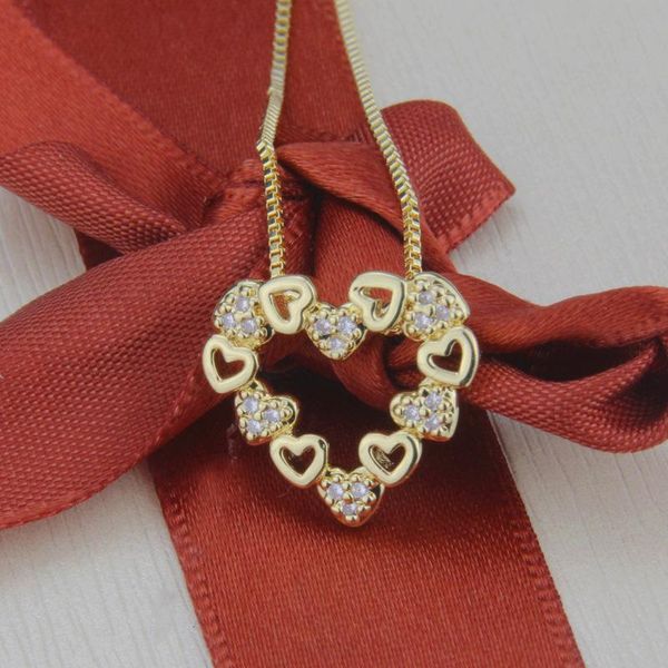 

pendant necklaces copper-plated gold-plated stone heart necklace with diamond-shaped size, Silver