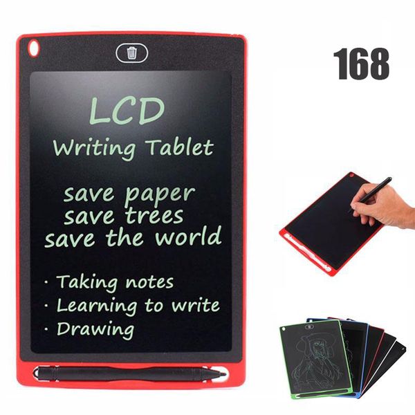 50168D Tavoletta LCD da 8,5 pollici Tavoletta da disegno Memo Lavagna Pad per scrittura a mano con penna aggiornata per bambini Ufficio One Butt Regali di Natale