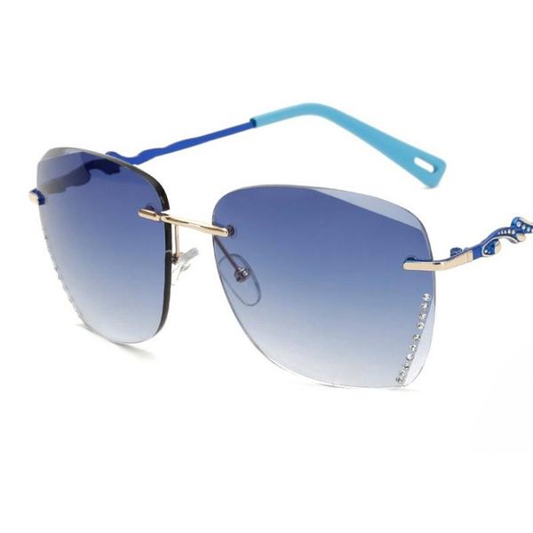 

новые rimless женщины солнцезащитные очки european american fashion ladies солнцезащитные очки diamante женский оттенки ocean объектива gafa, White;black