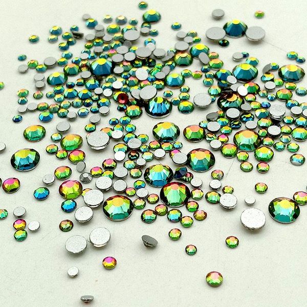 

rainbow flame nail rhinestones ss3-ss20 non ix flatback crystal glass rhinestones for nails art decorations stones, Silver;gold