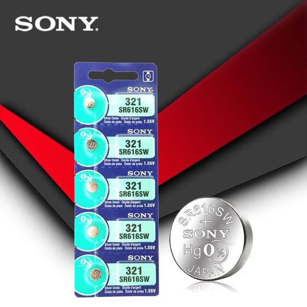 

5 шт. sony 100% оригинал 321 sr616sw 1.55v серебряный оксидный часы батарея sr616sw 321 кнопка clien ciel cele в японии jllfjy, Bronze;slivery