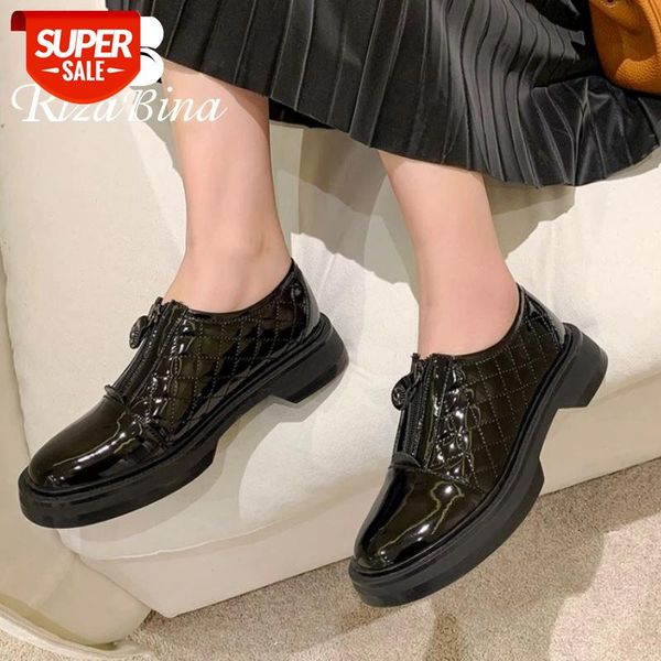 

rizabina women flats shoes fashion zipper spring shoes woman new arrival casual daily office lady daily home footwear size 34-39 #bn8g