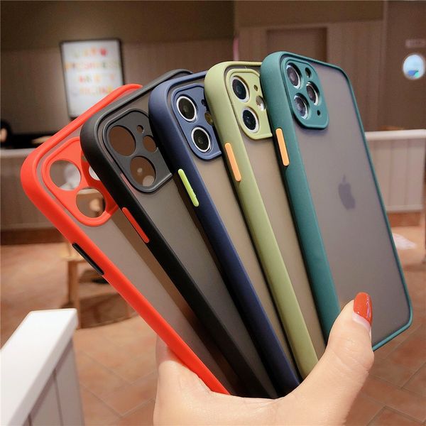 

shockproof matte iphone cases for iphone 13 12 11 pro max xr x xsmax 6 7 8 plus 13promax case translucent bumper pc hard back cover wholesal