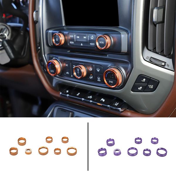 

aluminium alloy center control switch knob trim ring for chevrolet silverado auto interior accessories