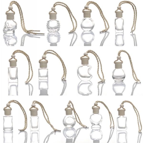 

perfume air freshener hanging diffuser 10-15ml car bottle decoration refillable fragrance aroma oil container pendant wood cap string