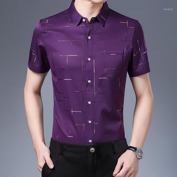 

men's shirt 2020 summer casual business shirt short sleeves collar tuxedo slim fit soft comfortable fashion men shirts #451, White;black