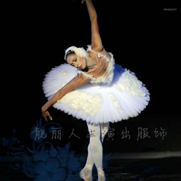

stage wear ballet costume gauze dress black white swan dance professional lake tutu costume1, Black;red