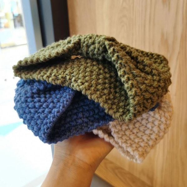 

12 colors knitted crochet headband women winter sports bowknot hair band turban yoga headband beanie cap headbands party favors vt1916