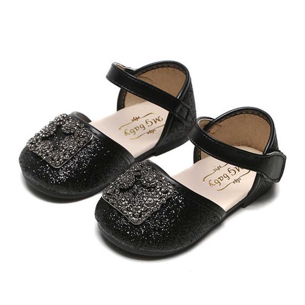 

elling designer kids summer sandals girls fashion princess anti-slippery wear resistance children little girl flat shoe classic luxury, Black