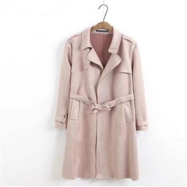 

women's trench coats 2021 regular coat for women xz100-1301 suede, Tan;black