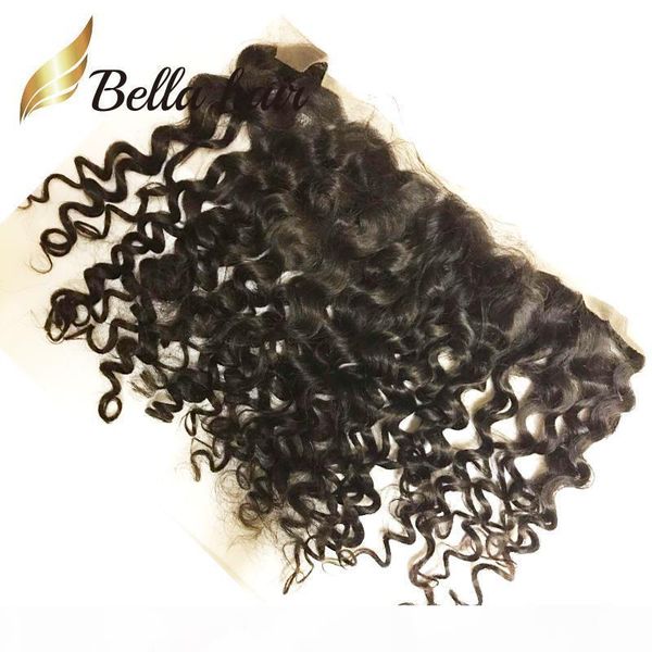 

13x4 water wave brazilian indian peruvian lace frontal closure ear to ear lace frontals dyeable natural brown color human hair closures, Black