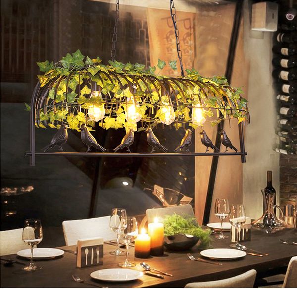

vintage bird pendant light iron american industrial loft bar cafe personality e27 decor hanging aisle nordic lamp birdcage lamp