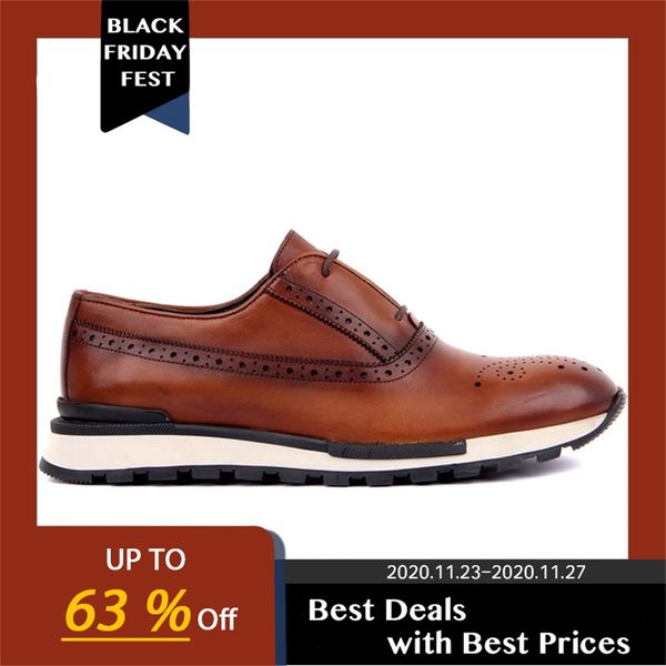 

sail lakers-tan lace-up casual derby brand new classic dress leather wedding shoes men formal 201130, Black
