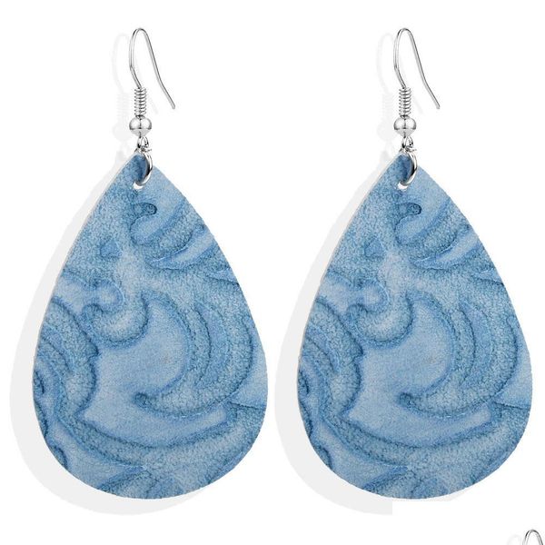 

2019 new arrival leopard leather earrings vintage boho teardrop print multicolors leather dangle earrings sqcgqn beauty888, Golden