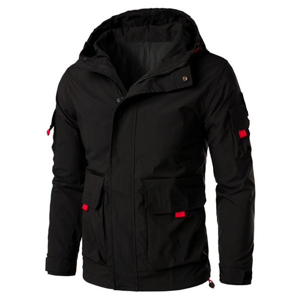 

casual the men of autumn... light jacket with a safari cape... choreography fashion... men's zipper jacket... print thin jacket. any6, Black;brown