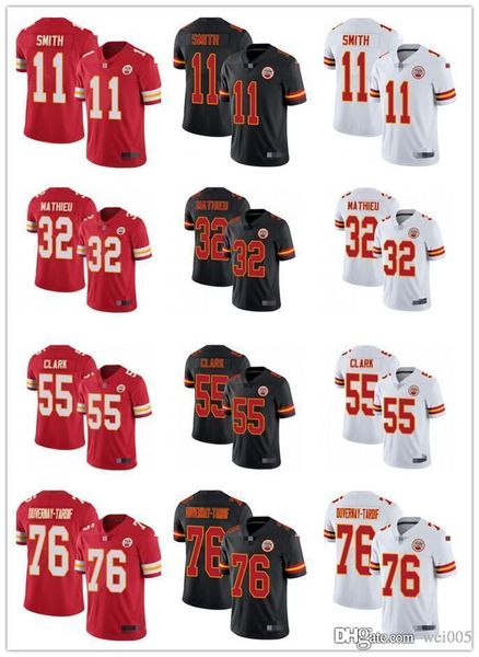 

men women youth kansas city chiefs 11 alex smith 55 frank clark 76 laurent duvernay-tardif 32 tyrann mathieu football jersey, Black;red