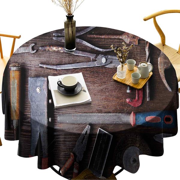 

waterproof round tablecloths crafting equipment obsolete dusty mechanic tools collection carpentry