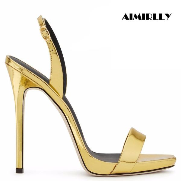 

summer women's sandals open toe high heels stilettos bukcle strap fashion ladies party dress shoes aimirlly, Black