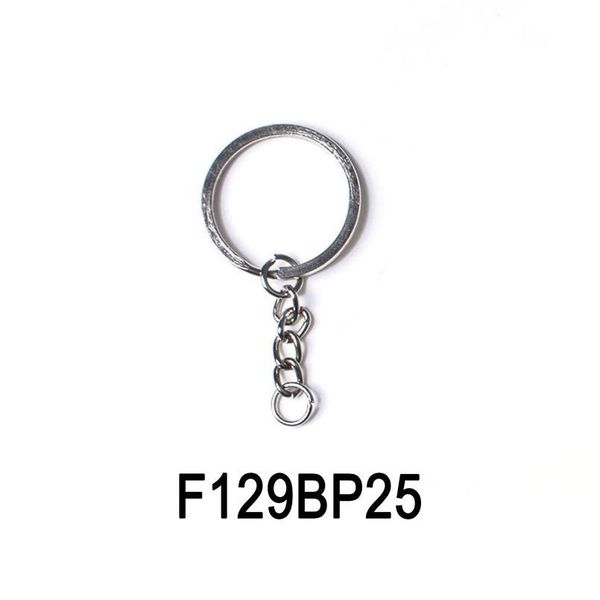 

20pcs/lot 25/30mm polished keyring keychain split ring with short chain key rings women men diy key chain acc jllmmm