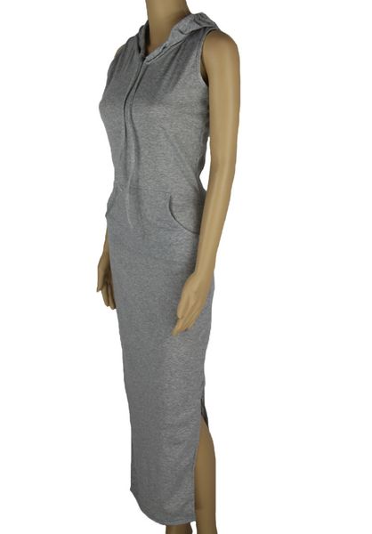

womens fashion dressbag hip split hooded gray nightclub dress imgv, Black;gray