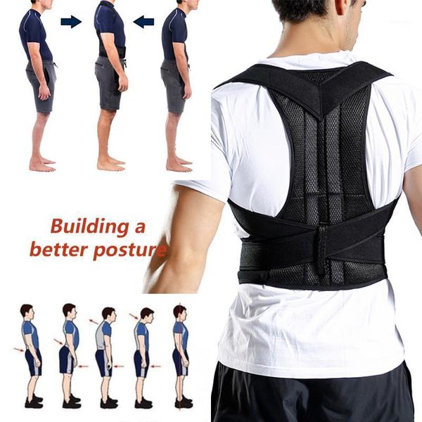

waist support adjustable back posture corrector for men and women brace correction clavicle spine keep fitness1, Black;gray