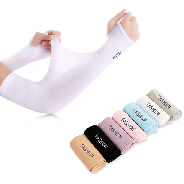 

wrist support uv sun-protection arm sleeves for cooling protector breathable elastic summer sports cycling running outdoor accessorie, Black;red