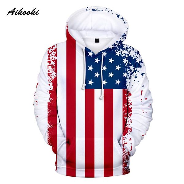 

men's hoodies & sweatshirts 3d national flag usa men/womens sweatshirt july fourth hooded united states america independence day hoody, Black