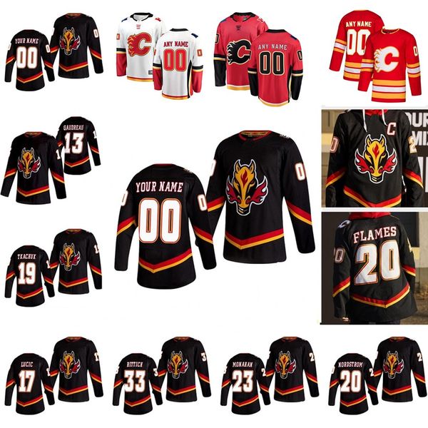 

calgary flames 2021 reverse retro hockey jerseys 23 sean monahan jersey tj brodie cam talbot tobias rieder elias lindholm custom stitched, Black;red