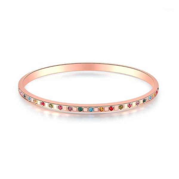 

mxgxfam multcolor crystals bangle bracelet jewelry for women 70 mm rose gold color + no skin allergy nickel, Black
