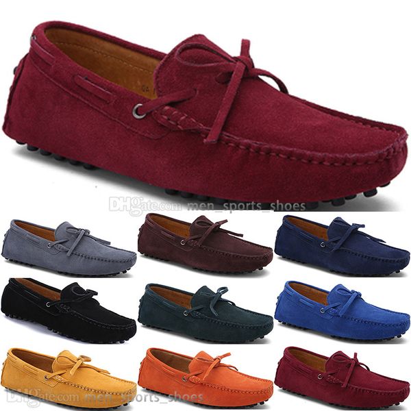 

3080 new fashion mens casual shoes leather british style spring couple genuine peas scrub men drive lazy man overshoes outdoor comfortable b, Red;white