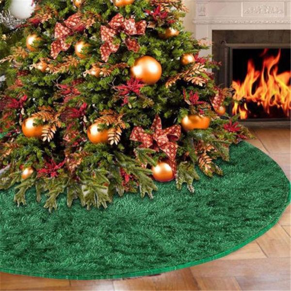 

soft plush christmas tree skirt base floor mat cover xmas party decor ornament1