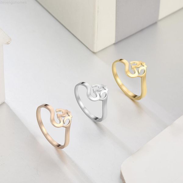 

rings unift buddhism hindu for yoga om aum women supernatural talisman stainless steel amulet jewelry religious meditati, Silver