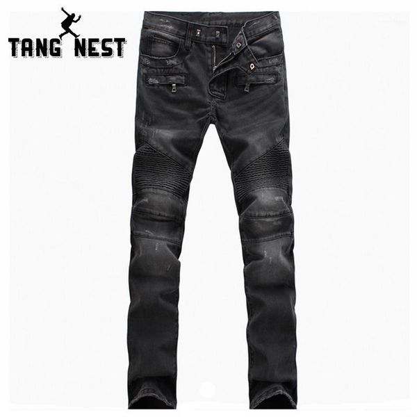 

wholesale-tangnest new arrival cool design fashion autumn denim pants casual comfortable full length jeans male mkn7441, Blue