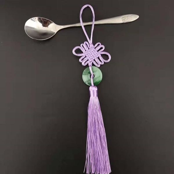 

5pcs green jade piece chinese knot tassels silk fringe diy home textile garment jewelry flower crafts tassel trim party gift h bbyese
