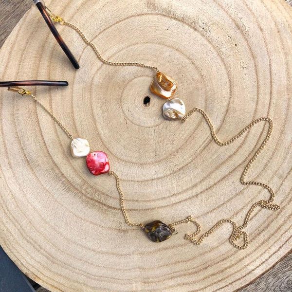 

2020 gold color bohemian big shell sunglasses rope fashion glasses chain holder for men and women glasses accessories h jllggu