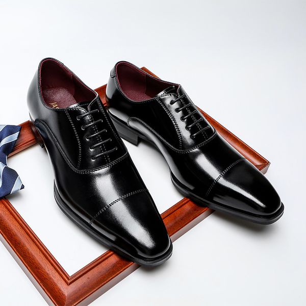

casual style british businessmen formal wedding dress genuine leather breathable gentleman shoes hombre sneakers mpcs, Black