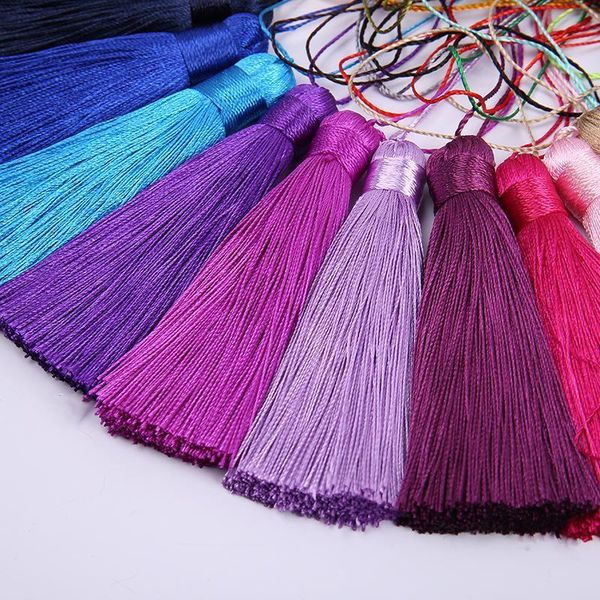 

12pcs ice silk tassels fringe pendant diy material color cord fat tassels trim party garments curtains decor tassel h qylhnv