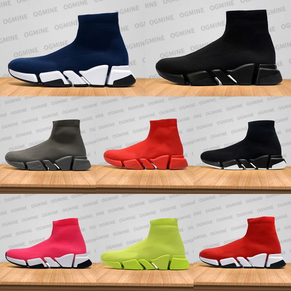 

with box]2021 designers men women speed trainer 2.0 2 sock boots socks boot casual shoes runners runner sneakers 36-45 eb2#, Black