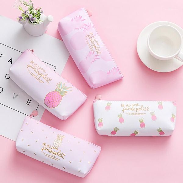 

pink pineapple pen pencil case bag pouch storage box1