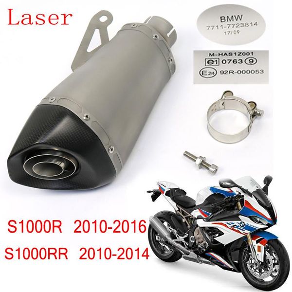

motorcycle exhaust system for s1000r 2010-2021 s1000rr 2010-2014 muffler carbon steel with db killer laser e marking 51mm 60mm 65mm