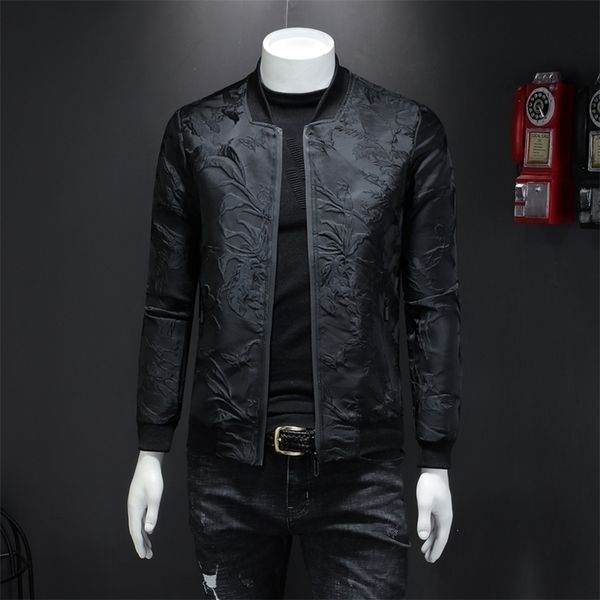 

paisely floral jacket men vintage business bomber jacquard jacket men fall windbreaker clothes vintage jacket coat 4xl 201118, Black;brown